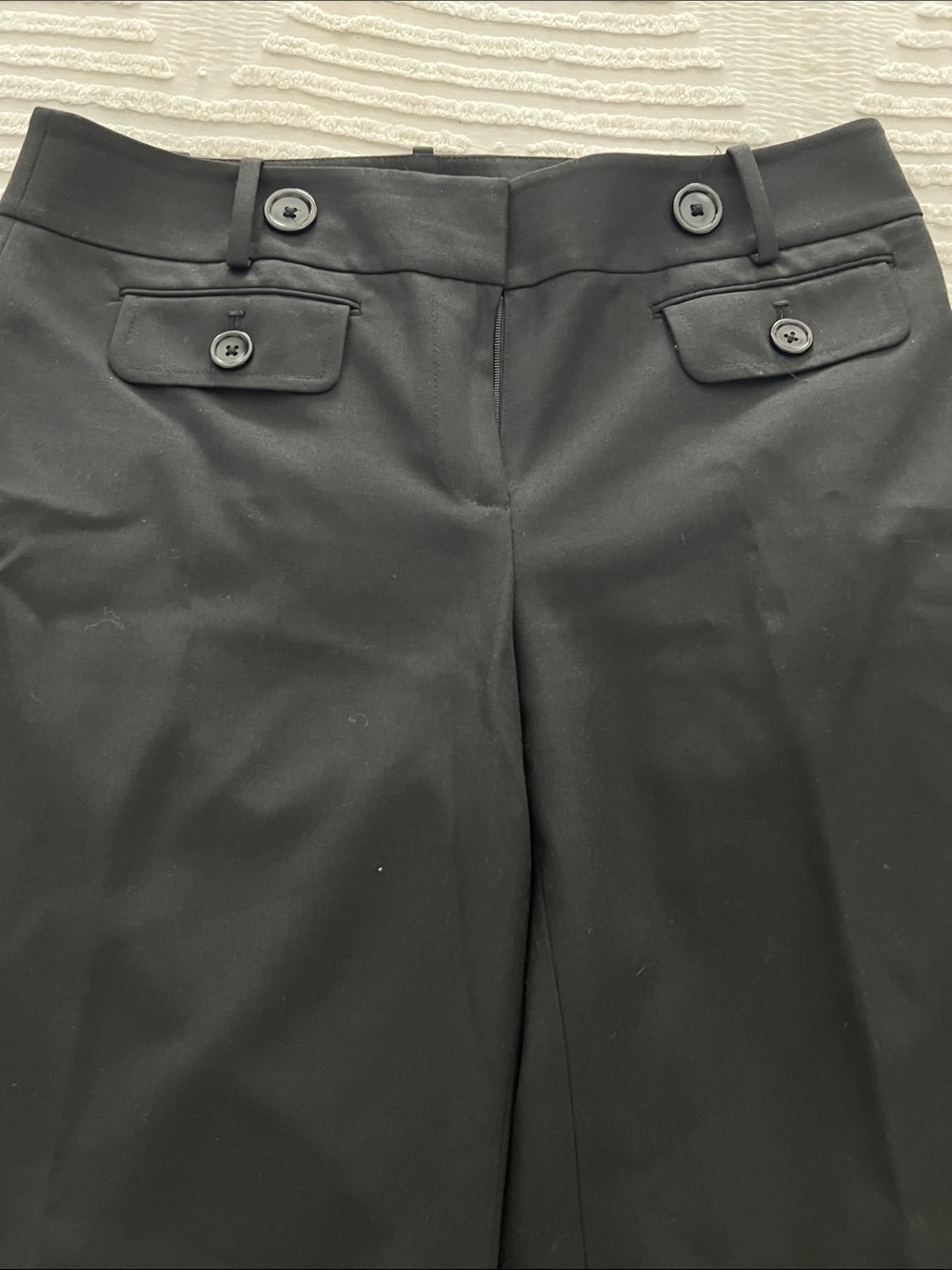 Ann Taylor Black Dress Trousers with Button-Flap Pocket Detail. Size 4
